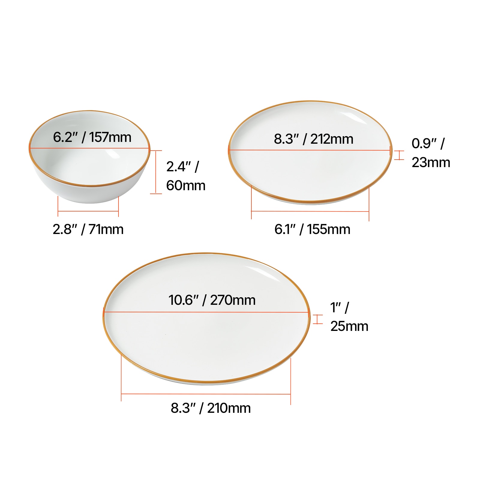 Ceramic Dinnerware Set For 4 White Porcelain Plates And Bowls_voghion.com